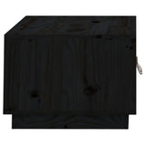 Coffee Table Black 80x50x35 cm Solid Wood Pine 818254