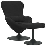 Egg Chair with Footstool Black 63 x 73 x 90 cm Velvet 42002750