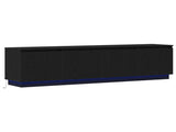 TV Cabinet with LED Black Oak 180 x 38 x 49 cm Engineered Wood 3376145