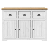 Highborad "BODO" White and Brown 115.5x43x200.5cm Solid Wood Pine 3206452