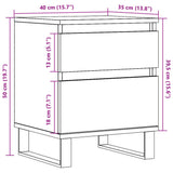 Bedside Cabinet Artisan Oak 40x35x50 cm Engineered Wood 857438