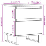 ZNTS Bedside Cabinets 2 pcs Old Wood 40x35x50 cm Engineered Wood 857437