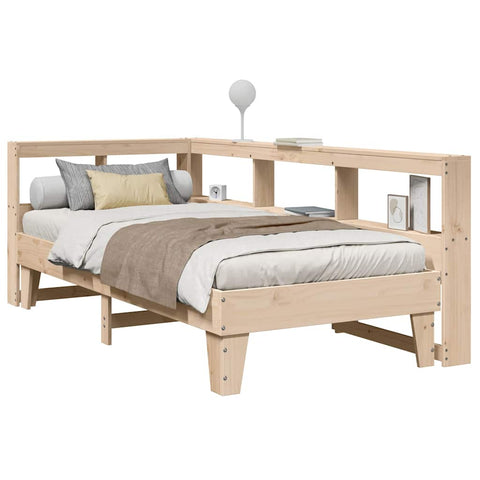 Bookcase Bed without Mattress 75x190cm Solid Wood Pine 3324562