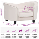 Dog Sofa Cream 69x49x40 cm Plush and Faux Leather 171036