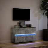 TV Wall Cabinet with LED Lights Concrete Grey 80x31x45 cm 852288