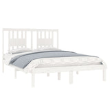 Bed Frame without Mattress White Solid Wood Double 3104039