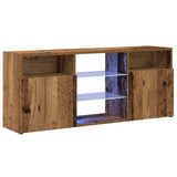 TV Cabinet with LED Lights Old Wood 120x30x50 cm Engineered Wood 856351
