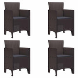 Garden Dining Set 5 pcs Brown Polypropylene 3378540