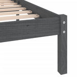 810039 Bed Frame without Mattress Grey Solid Wood 200x200 cm