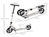 Folding Kick Scooter, Adjustable Ride On Scooter with 200mm Big Wheels and Double Shock Absorption, T3398P376754
