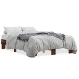Bed Frame without Mattress Smoked Oak 140x190 cm 845899