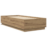 Bed Frame with LED Artisian Oak 80 x 200 cm Engineered Wood 3429572