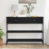 Console Table Black Oak 100 x 25 x 75 cm Engineered Wood 863513