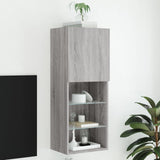 TV Cabinet with LED Lights Grey Sonoma 40.5x30x102 cm 837062