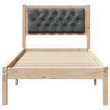 Bed Frame with Headboard Dark Grey 90 x 190 cm Solid Pine Wood 878225
