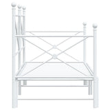 Daybed with Trundle without Mattress White 90x190 cm Steel 4104688