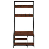 Clothes Rack with Shoe Storage Brown Oak 80x40x184 cm 837866