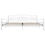 ZNTS 285306 Bed Frame White Metal 200x200 cm