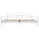 ZNTS 285306 Bed Frame White Metal 200x200 cm