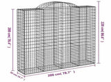 Arched Gabion Baskets 2 pcs 200x50x200/220 cm Galvanised Iron 3146425