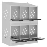 Chicken Nesting Box with 6 Compartments Galvanized Silver Metal 864352