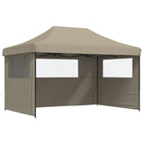 Foldable Party Tent Pop-Up with 3 Sidewalls Taupe 4004970
