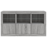 Sideboard with LED Lights Grey Sonoma 123x37x67 cm 3209063