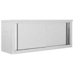 ZNTS Kitchen Wall Cabinet with Sliding Doors 120x40x50 cm Stainless Steel 51053