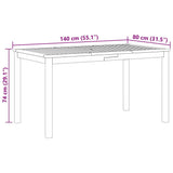 Garden Dining Set 5 pcs Black Solid Acacia Wood 3365535