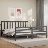 Bed Frame without Mattress Grey 200x200 cm Solid Wood Pine 3193878