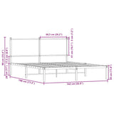 Metal Bed Frame without Mattress Brown Oak 137x190 cm 4007764