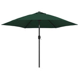 Garden Parasol Green 3m Steel Pole 40769