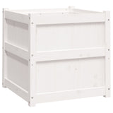 Garden Planter White 60x60x60 cm Solid Wood Pine 837426
