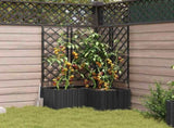 Garden Planter 3 pcs Black 80 x 80 x 143 cm PP 42002841