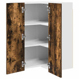 Hanging Cabinet Smoked Oak and White 57 x 57 x 80 cm 884294