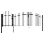 ZNTS Garden Gate Steel 1.75x4 m Black 144363