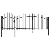 ZNTS Garden Gate Steel 1.75x4 m Black 144363