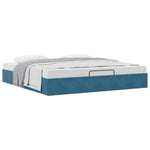 ZNTS Ottoman Bed Frame No Mattress Dark Blue 200x200 cm Velvet 3310989