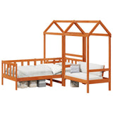 Day Bed Set Wax Brown 90 x 200 cm Solid Pine Wood 3422706