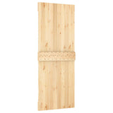 Sliding Door Natural and White 80 x 210 cm Solid Pine Wood 3445189