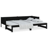 Pull-out Day Bed without Mattress Black 2x cm 820256