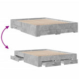 Bed Frame with Drawers without Mattress Concrete Grey 160x200 cm 3280373