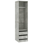 Wardrobe with Drawers Concrete Grey 50x50x200 cm Engineered Wood 800616