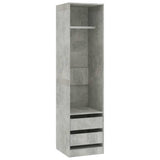 Wardrobe with Drawers Concrete Grey 50x50x200 cm Engineered Wood 800616