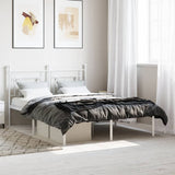 Metal Bed Frame without Mattress with Headboard White 135x190cm 374387