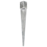 Ground Spikes 12 pcs Silver 10x10x91 cm Galvanised Steel 145424