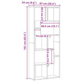 Bookcase Artisan Oak 67x24x161 cm Engineered Wood 856015