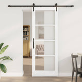 Sliding Door White and Black 78 x 211 cm 3332386