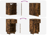 3 Piece Bathroom Cabinet Set EDE Smoked Oak Engineered Wood 3417743