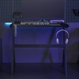 Gaming Desk LED with Y Shape Black 90x60x75 cm 325422